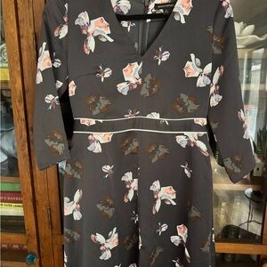 Banana Republic Charcoal Floral Midi Dress